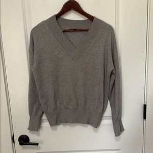 Gray V-Neck Women's Sweater
